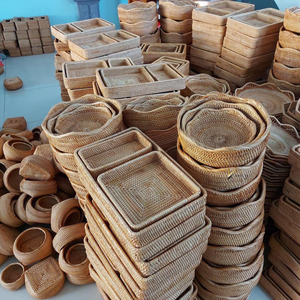 ถาดกลมตกแต่งบ้านคุณภาพส่งออก ทำจากหวาย เป็นมิตรกับสิ่งแวดล้อม สำหรับใช้ในครัว - Product Image 6