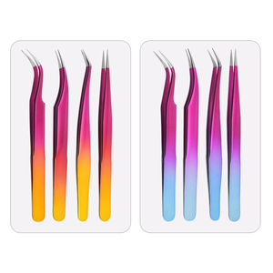 Professional Customizable Stainless Steel Eyelash Tweezers 10mm Comfortable Handle <b>Precision</b> Smooth Tip Wholesale Extension Bulk - Product Image 3