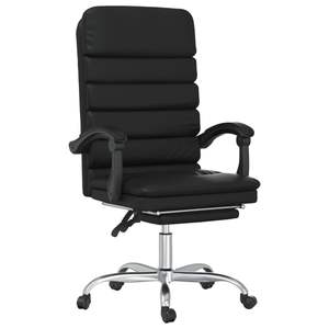 Silla de Oficina de Cuero Sintético Negro con Madera Contrachapada Ajustable y Función de Masaje Metálica - Product Image 2