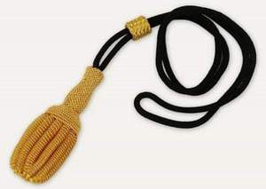 Nœud de sabre en or OEM pour accessoires de sabre et de ceinture de cérémonie, vente en gros, badges Hamza dorés et argentés en fil métallique, personnalisables - Product Image 2