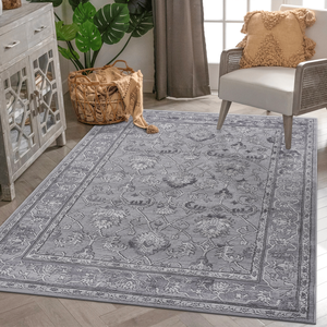 Juego de Alfombras Orientales Grises de la Colección MARFI, 5X7, Alfombra de Área Premium - Product Image 1