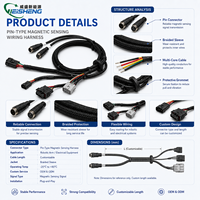 Kabel Harness Induksi Magnetik Pin Head dengan Rating IP67 untuk Lengan Robot & Peralatan Listrik (ISO9001)