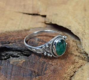 Anillo facetado de esmeralda verde natural, plata de ley 925, joyería fina, regalo de aniversario - Product Image 3