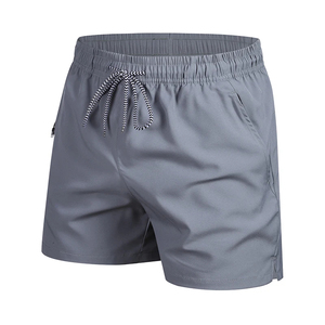 Shorts Bermuda pour homme à séchage rapide, gris uni, taille élastique, poches, style décontracté, shorts de sport - Product Image 2