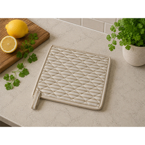 Porte-casserole matelassé en lin de qualité supérieure |   Tapis de cuisine résistant à la chaleur pour la cuisson, la pâtisserie et la protection de la cuisine - Product Image 1