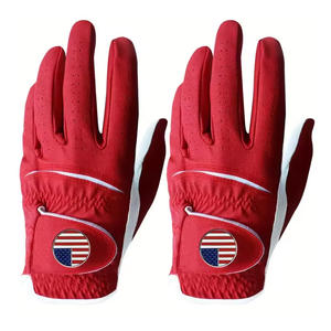 Guantes de golf al por mayor, OEM, logotipo personalizado, cuero de primera calidad, para hombre, negros, antideslizantes, para compradores de EE. UU. - Product Image 1
