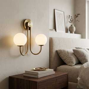 Minimalist Brass Wall Sconce Round Globe Light Indoor Modern Home Decor Living Room Fixture Warm Glow Lighting - Product Image 6