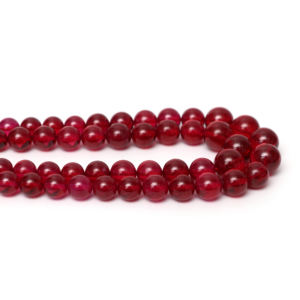Laboratory Grown Ruby Loose <b>Beads</b> Round Shape <b>Red</b> Gemstone Strand for Jewelry Manufacturing Beading and Design Use - Product Image 4