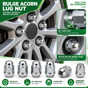 Écrou de roue conique à extrémité fermée de type Bulge Acorn, fixation automobile OEM personnalisée - Product Image 2