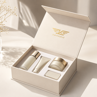 Boîte magnétique personnalisée, boîte cadeau pliable pour ensemble de soins de la peau et emballage de luxe avec tiroir, impression sur papier fin