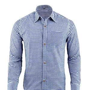 <b>Men</b>’s <b>Blue</b> Bavarian Trachten Oktoberfest <b>Shirt</b> Comfortable Cotton German Heritage S to 4XL - Product Image 1
