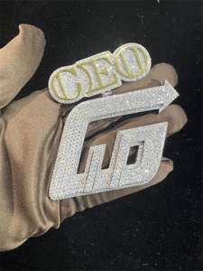 Pendentif Hip Hop Iced personnalisé avec logo et nom en argent sterling 925 et moissanite VVS, certifié luxe, idéal pour cadeaux - Product Image 2