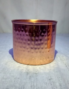 High Quality Hammered Copper Candle Jar with Polished Natural Finish 10 oz Luxury Copper Jar for Candles Empty Round Container - Product Image 5