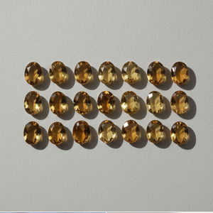 ควอตซ์แชมเปญสีเหลืองธรรมชาติ รูปไข่เหลี่ยมเพชรพลอย หลายขนาด ผ่านการอบความร้อน สำหรับทำเครื่องประดับ ขายส่งจากโรงงาน - Product Image 1