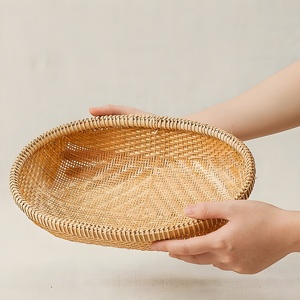 Cestas pequeñas de bambú para almacenamiento en la cocina, para exhibir frutas, aperitivos, mini cesta organizadora de paja - Product Image 4