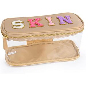 Sac de maquillage portable en nylon, motif lettres, étanche, pliable, organisateur de voyage, pochette de rangement pour les vacances, toutes saisons - Product Image 2
