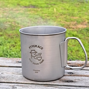 Mug en titane PY-C025 650 ml, accessoires de camping en plein air, tasse en titane durable avec échelle de mesure, style simple - Product Image 4