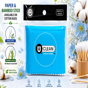 Hisopos de Algodón U Clean de Pure Hygiene con Palitos de Papel o Bambú, Hisopos Suaves para el Cuidado Diario, Cosméticos y Limpieza de Oídos - Product Image 4