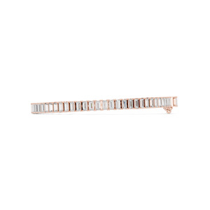 Pulsera de cadena tipo tenis de plata de ley 925 chapada en oro vintage, con moissanita de corte baguette y engaste de bisel, estilo hip-hop, para mujer - Product Image 5