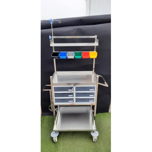 รถเข็นฉุกเฉิน Nirvan Global Crash Cart Trolley สำหรับการแพทย์ฉุกเฉิน ได้รับการรับรองมาตรฐาน ISO สำหรับโรงพยาบาล หน่วยไอซียู และแผนกฉุกเฉิน - Product Image 1