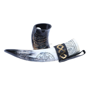 แก้วเบียร์สไตล์ไวกิ้งทำจากเขาควาย พรีเมียม กันน้ำ ขัดเงาอย่างเป็นธรรมชาติ เหมาะสำหรับตกแต่งงานปาร์ตี้และเป็นของขวัญ - Product Image 4