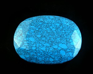 Lote al por mayor de 5000 quilates de turquesa calentada, cabujón ovalado facetado de corte esmeralda, piedra preciosa natural suelta para suministro de joyería - Product Image 1