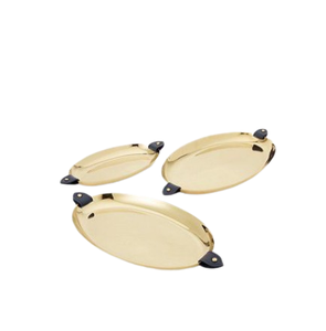 Home <b>Kitchen</b> Gold Handmade Metal Serving Food <b>Tray</b> for Weddings Hotels Restaurants Dining Table Serving <b>Tray</b> - Product Image 4