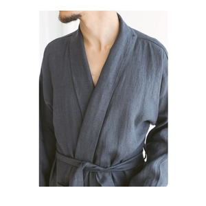 Peignoir pour homme en flanelle respirant à séchage rapide, doux, à manches longues, avec poches, vêtement de nuit décontracté, tendance, pour un usage quotidien - Product Image 5