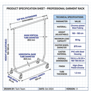Expositor de ropa plegable de lujo Bros Display, estante metálico portátil de alta resistencia con varios niveles, soporte de exhibición de prendas para minoristas, OEM, ODM, Vietnam - Product Image 4