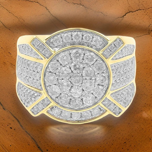 Hip Hop Iced Out Statement <b>Ring</b> for <b>Men</b> 925 Sterling <b>Silver</b> Rhodium Plated Personalized Engagement or Wedding Party <b>Ring</b> Gifts - Product Image 3