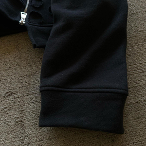 Sweat à capuche zippé pour homme, coupe personnalisée, col à découpes, en molleton, coupe courte oversize, style streetwear, couleur unie, manches classiques, pour l'automne - Product Image 3