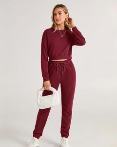 Female Tracksuit Workout 2 Piece Jogger <b>Pants</b> Cropped Top Hoodies Sets 2025 Ladies Luxury Tracksuit For Women - Product Image 4