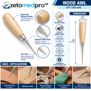 Rouleau de soudure à bords relevables 4,9 pouces en acier inoxydable avec manche en bois brun clair, outil de fabrication de bijoux DIY, argent ZETOMEDPRO ZM-J-759 - Product Image 3