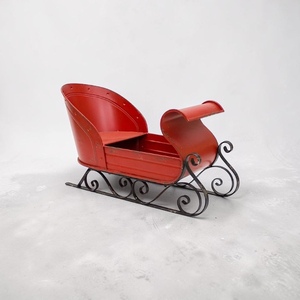 <b>Red</b> Metal Santa Sleigh Traditional Christmas Decoration Durable <b>Ornament</b> - Product Image 1