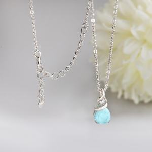 จี้รูปหยดน้ำลาริมาร์ธรรมชาติ เงินแท้ 925 ประดับด้วยพลอยมูนสโตน สำหรับผู้หญิง ของขวัญ ขายส่ง - Product Image 3