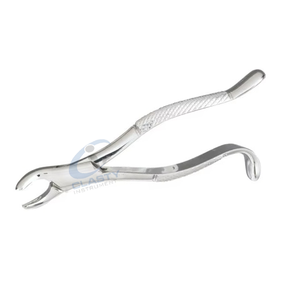 Pinzas de Extracción Dental de Acero Inoxidable con Empuñadura Moleteada, Instrumento Quirúrgico Manual Clase I, Plateado - Product Image 1