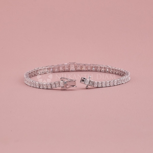 Pulsera de Diamantes de Oro Blanco de 10k, 14k y 18k Creados en Laboratorio, Corte Radiante, Pulsera de Diamantes Finos para Mujer con Claridad VVS - Product Image 2