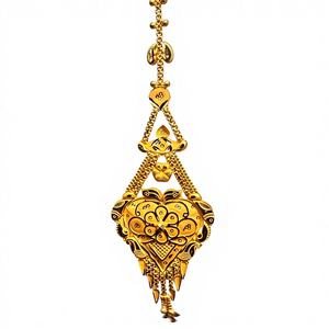 Tikli Maang Tikka en or massif 22 carats, bijou de front en or jaune véritable, accessoire de cheveux de mariée indienne, coiffe de mariage traditionnelle - Product Image 1