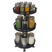 Organizador de Especias de Cocina Multifuncional Redondo de Hierro Moderno de 3 Niveles con Rotación de 360 Grados
