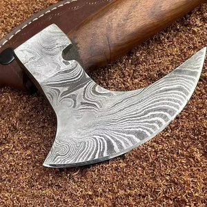 Hache de camping à manche en bois, lame de 4 pouces, hache-marteau en acier au carbone SCL, hache de Viking forgée à la main, gravée, à barbe - Product Image 4