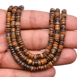 AAA+ Tiger Eye 5mm Smooth Heishi Beads Natural Yellow Tiger Eye Semi Precious Gemstone Loose <b>Spacer</b> Rondelle Beads For Jewelry - Product Image 3