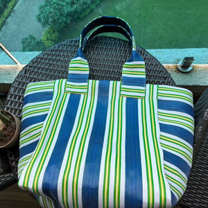 Grands sacs de courses réutilisables en nylon recyclé et PP tissé, écologiques, avec fermeture éclair, impression offset, taille personnalisable, durables - Product Image 1