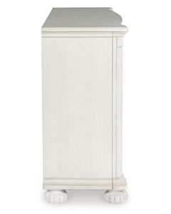 Commode classique en bois de mahogany massif de haute qualité, couleur blanche, avec miroir, pour usage intérieur. - Product Image 4