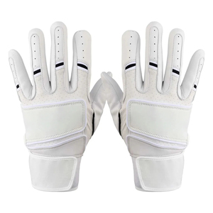 Premium All-White Leather Baseball Batting Gloves - Ultra Soft Breathable Grip Pro Style Protective Batting Gloves - Product Image 6