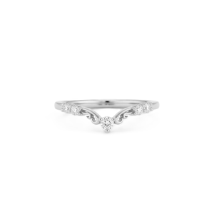 Manufacturing 10K 14K Solid Gold Round Lab Diamond Curved <b>Wedding</b> Band Minimalist Stackable Promise Ring Anniversary Gift Ring - Product Image 3