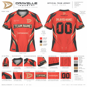 Camiseta Deportiva Coral Tactical con Cuello en V y Mangas Raglán, con Impresión del Patrocinador y el Nombre del Jugador, Uniforme para Equipos de Videojuegos - Product Image 5
