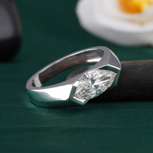1.70 CT Emerald Cut Lab Grown Diamond Solitaire <b>Ring</b> with 14K Gold Prong Setting VVS1-VVS2 DEF Clarity Wedding Band Statement - Product Image 2