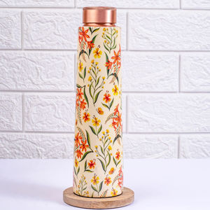 Botella de cobre martillado de alto brillo, botellas de agua de cobre, recipientes portátiles para bebidas al aire libre, diseño minimalista con tapas. - Product Image 6
