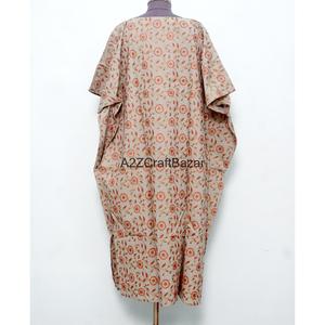 Kaftan pour femme, robe maxi moulante décontractée et élégante, 100% coton respirant, imprimé à la main, respectueux de l'environnement, avec ceinture simple, pour un usage quotidien - Product Image 5