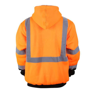 Veste de travail haute visibilité classe 3 pour l'hiver, doublée polaire orange, sweat-shirt de sécurité réfléchissant, vêtements de sécurité réfléchissants - Product Image 4